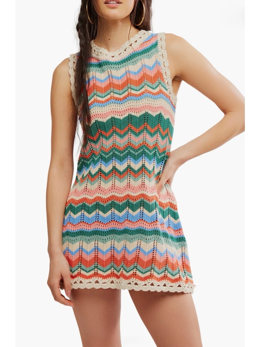 FREE PEOPLE Sandy Mae Crochet Minidress
